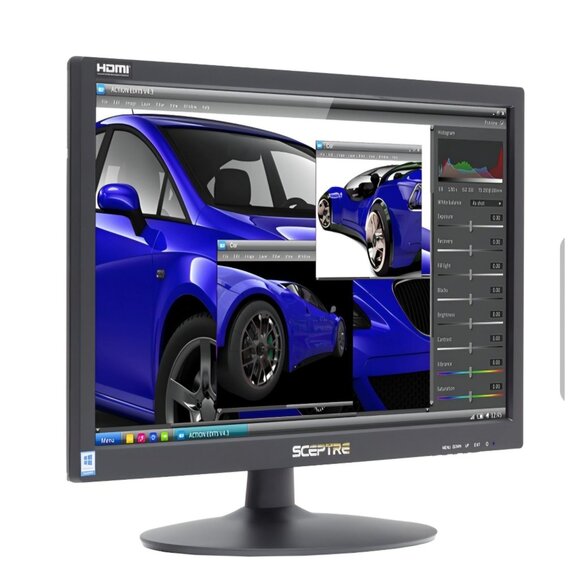 Sceptre 20" 75Hz 1080P LED Monitor E205W-16003S HDMI VGA Ports Home Office Gamin - Picture 1 of 12